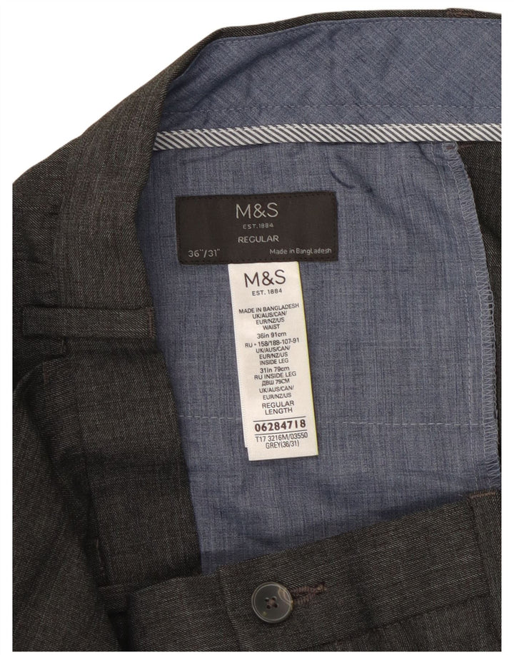 MARKS & SPENCER Ανδρικό ίσιο παντελόνι W36 L31 Γκρι πολυεστέρας