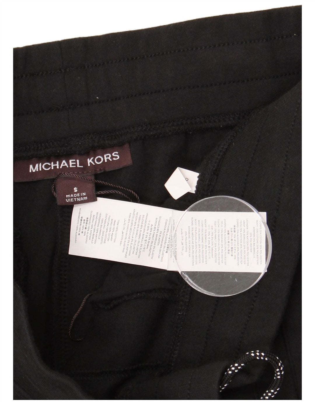 MICHAEL KORS Ανδρικά γραφικά αθλητικά παντελόνια Joggers Μικρό μαύρο βαμβακερό