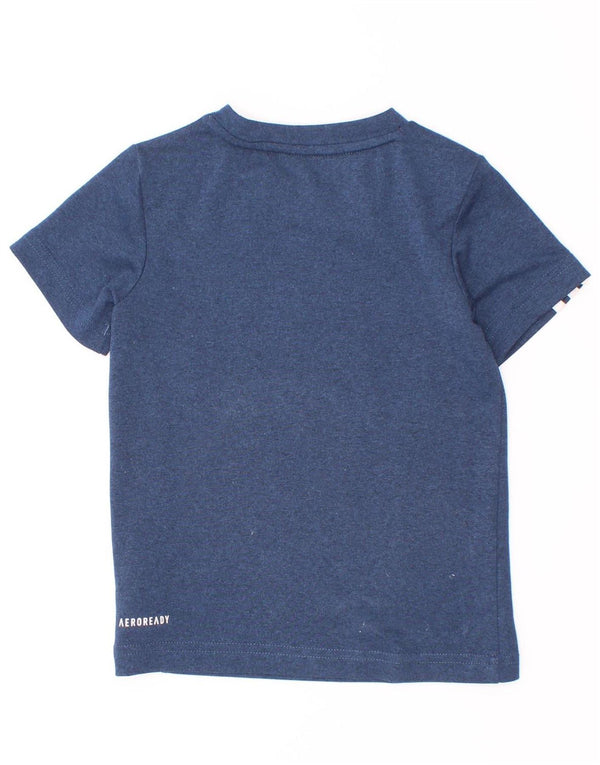 Adidas Boys Aeroready T-Shirt Top 2-3 Years Blue Polyester