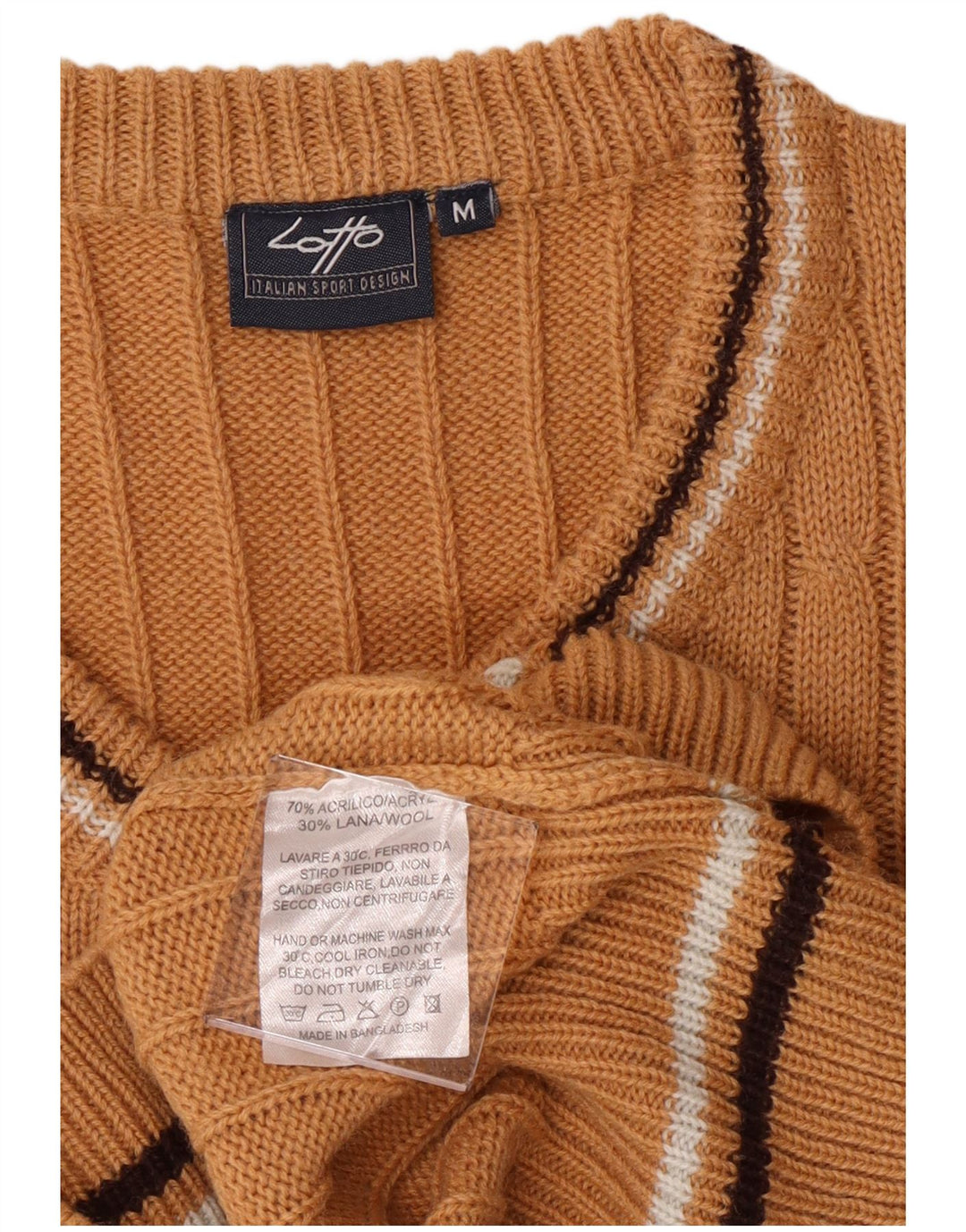 Ανδρικό πουλόβερ Lotto με V λαιμόκοψη, Μεσαίο Καφέ Ακρυλικό