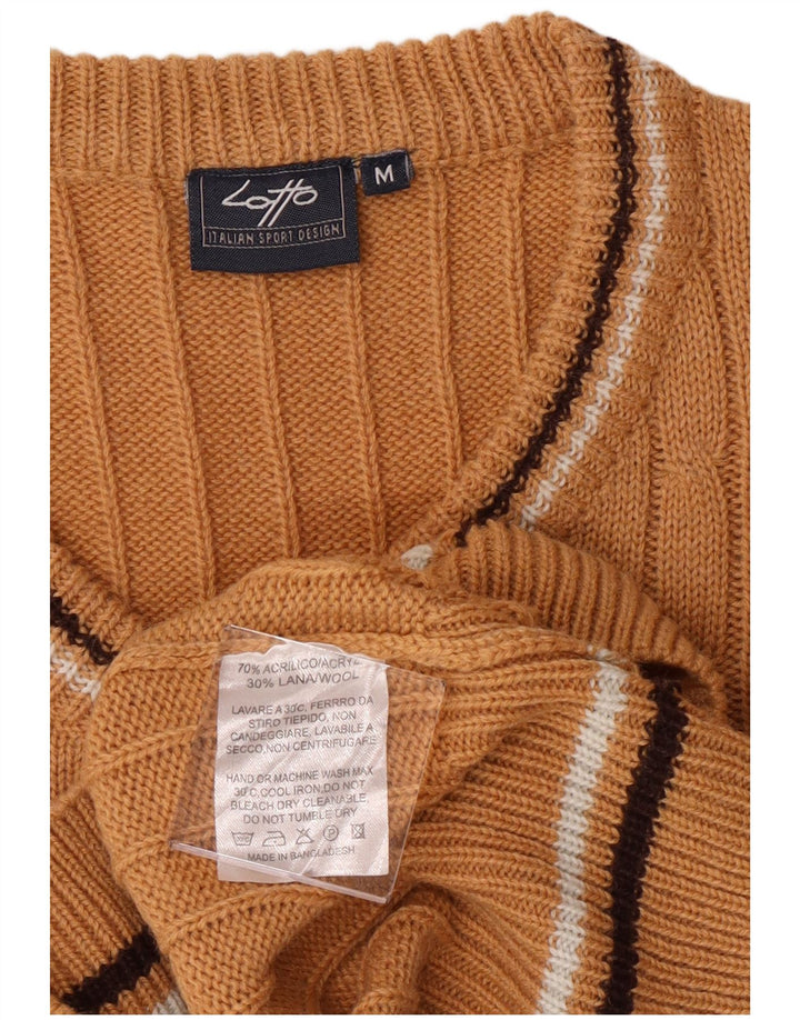 Ανδρικό πουλόβερ Lotto με V λαιμόκοψη, Μεσαίο Καφέ Ακρυλικό