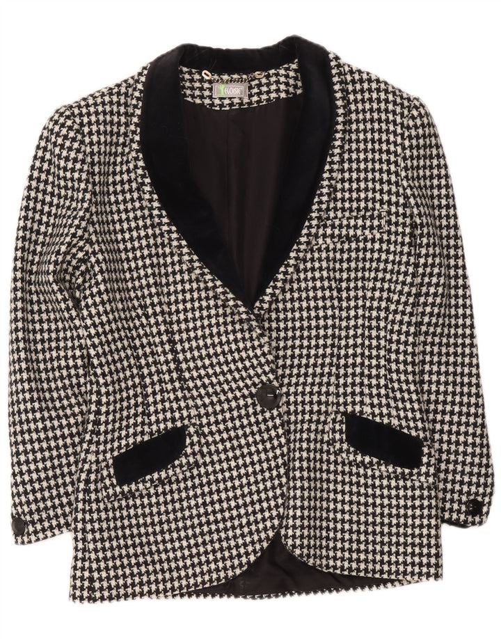 Egoiste Γυναικείο σακάκι UK 14 Medium Black Houndstooth Classic