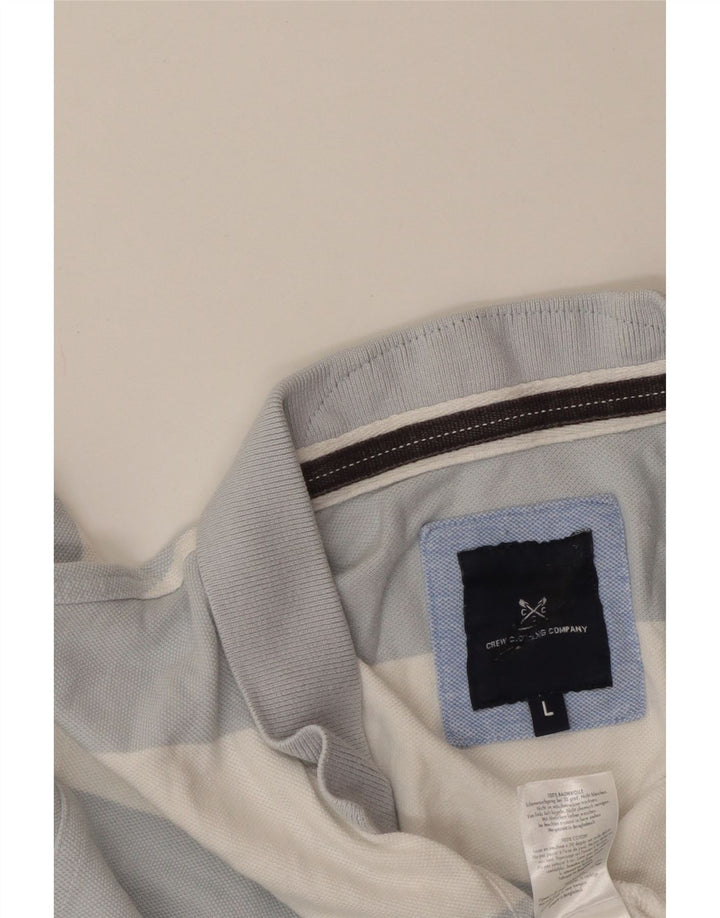 CREW CLOTHING Ανδρικό μπλουζάκι πόλο μεγάλο μπλε βαμβακερό ριγέ