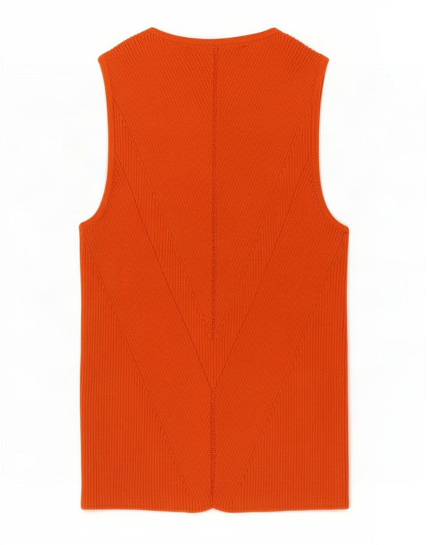 Zara Γυναικείο γιλέκο Crop UK 10 Small Orange Viscose
