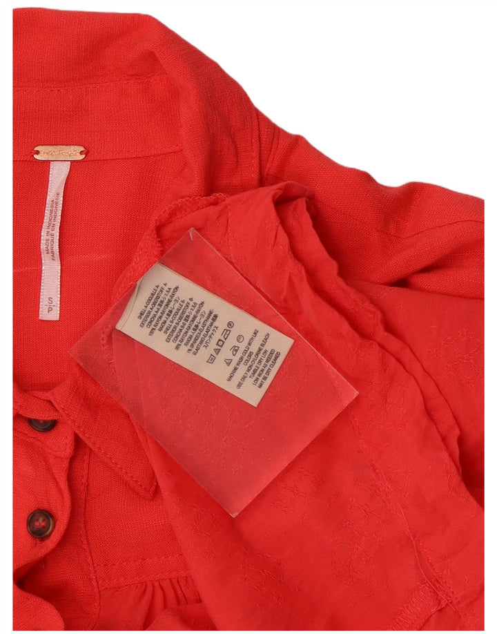 Vintage γυναικείο υπερμεγέθη πουλόβερ φόρεμα UK 10 Small Red Spandex