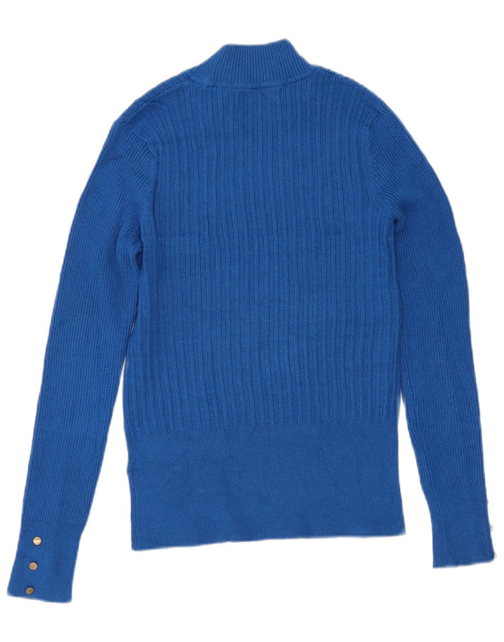 Marks & Spencer Γυναικείο πουλόβερ με λαιμό χελώνα UK 10 Small Blue Viscose