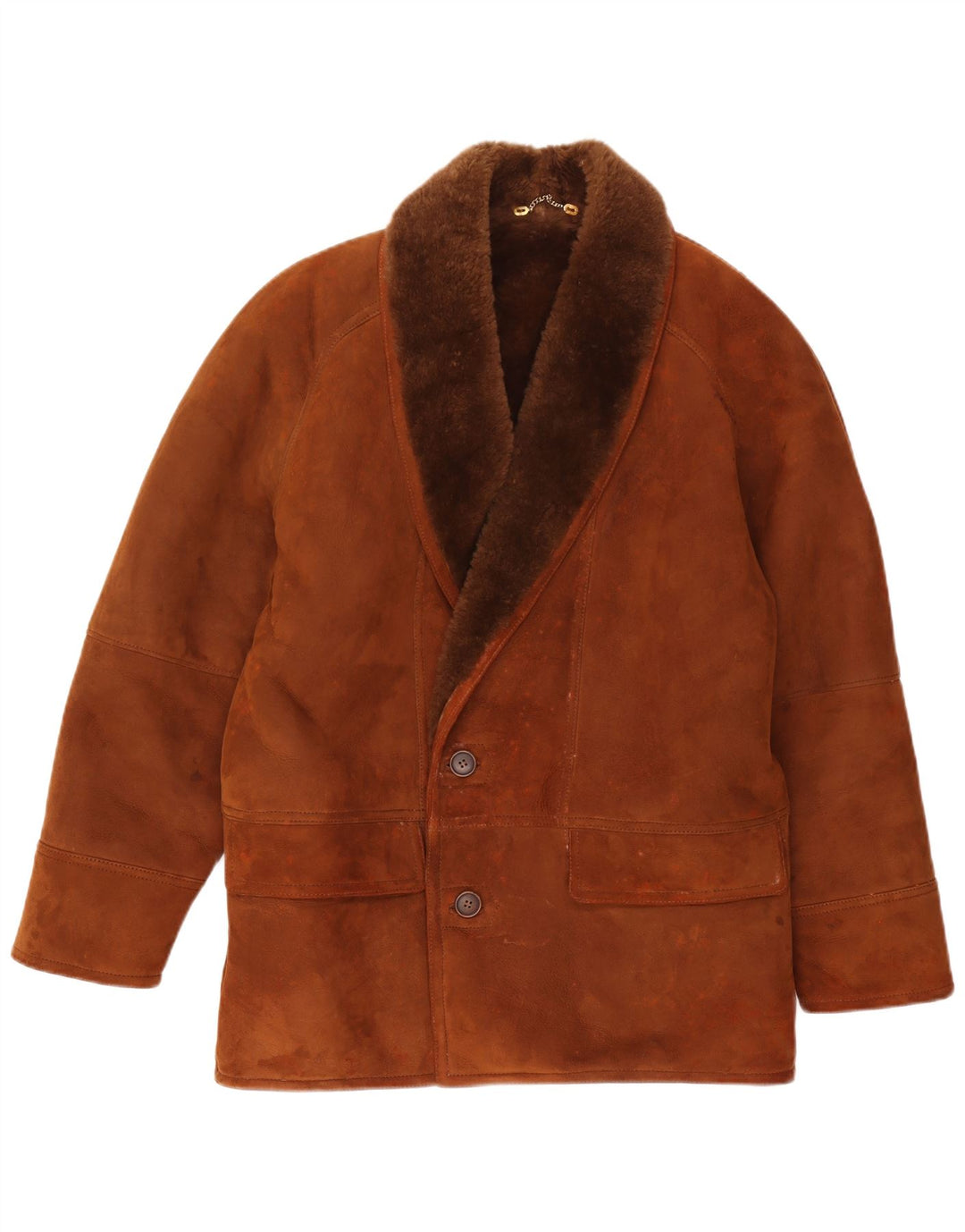 Vintage Ανδρικό Shearling Jacket IT 46 Small Brown Shearling