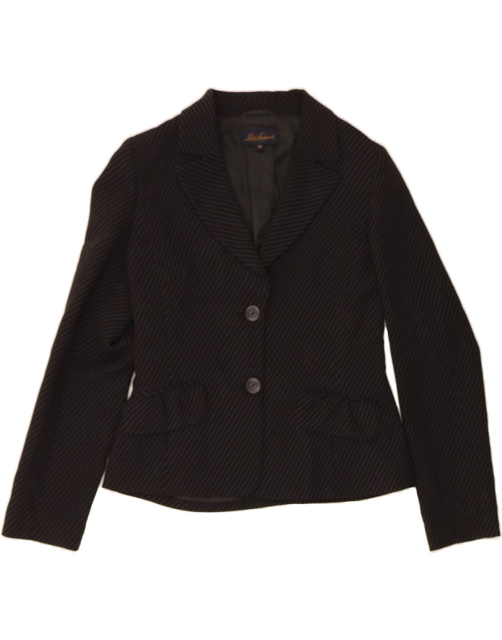 LUISA SPAGNOLI Womens 2 Button Blazer Jacket IT 44 Medium Black Striped Vintage Luisa Spagnoli and Second-Hand Luisa Spagnoli from Messina Hembry 