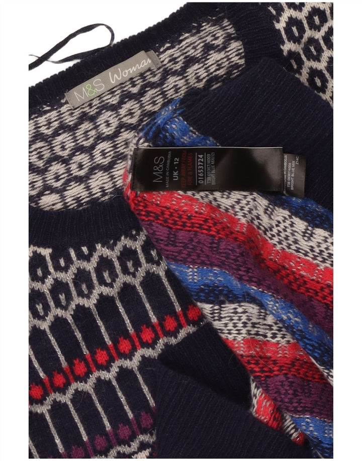 Marks & Spencer Γυναικείο πουλόβερ με λαιμόκοψη UK 12 μεσαίο πολύχρωμο