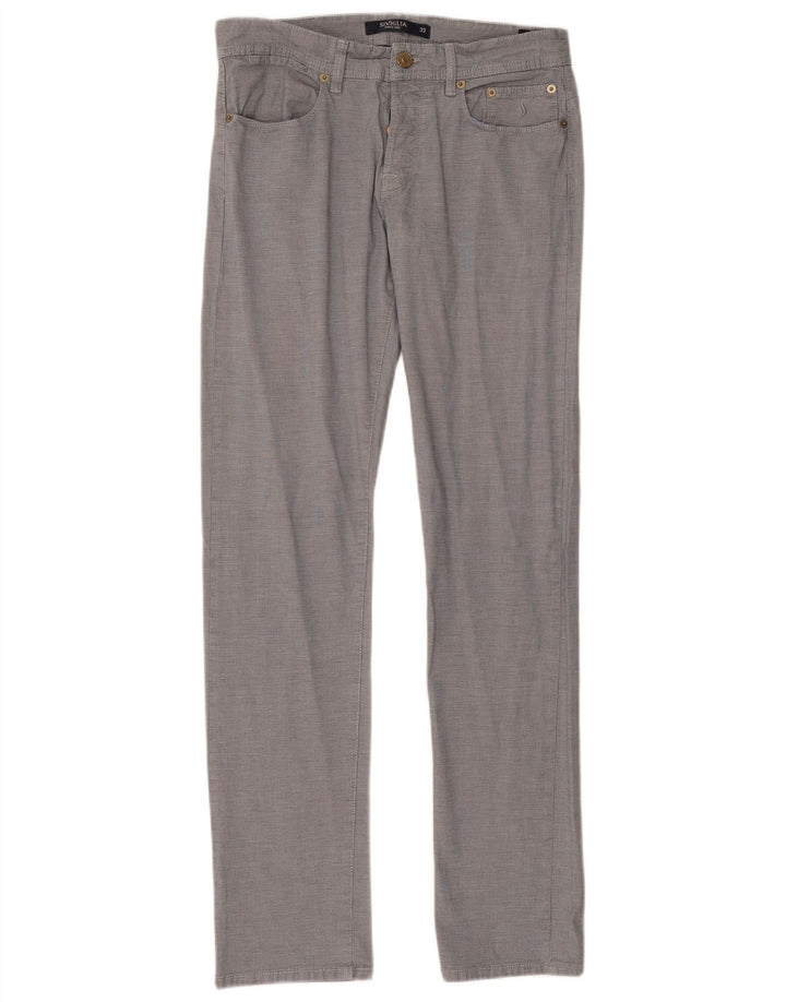 SIVIGLIA Γυναικείο ίσιο casual παντελόνι W33 L33 Blue Check Cotton