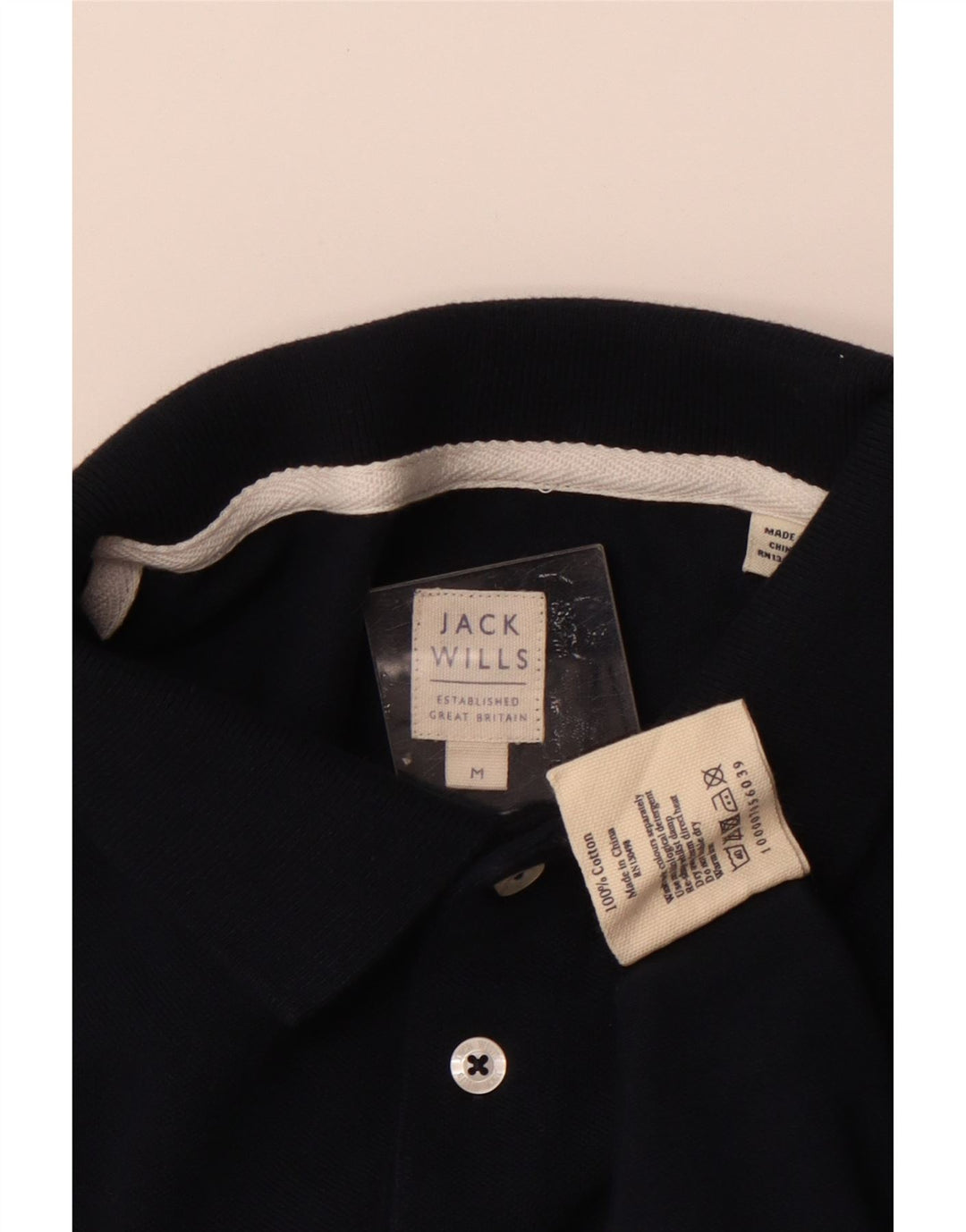 Ανδρικό μπλουζάκι πόλο JACK WILLS, Βαμβακερό μεσαίο ναυτικό
