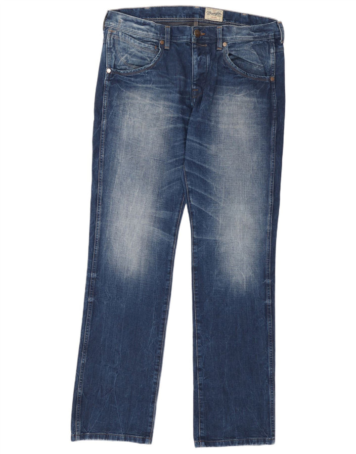 Ανδρικό τζιν ίσιο Wrangler Crank W36 L34 Μπλε βαμβακερό