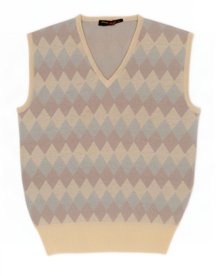Vintage γυναικείο γιλέκο Tank Top IT 46 Large πολύχρωμο Argyle/Diamond