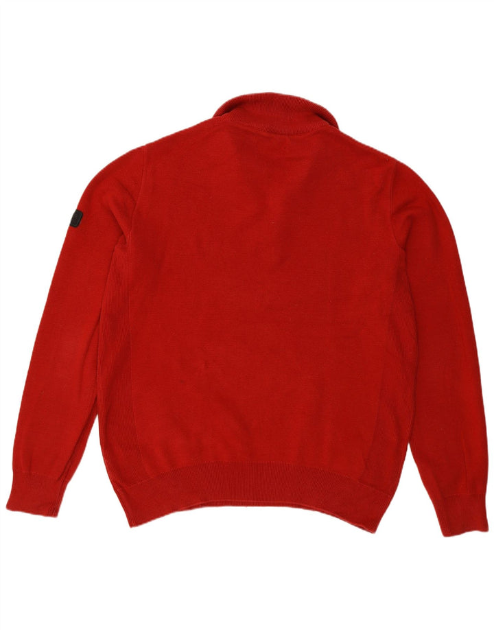 Ανδρικό πουλόβερ Barbour με φερμουάρ, μεγάλο βαμβακερό μπορντό