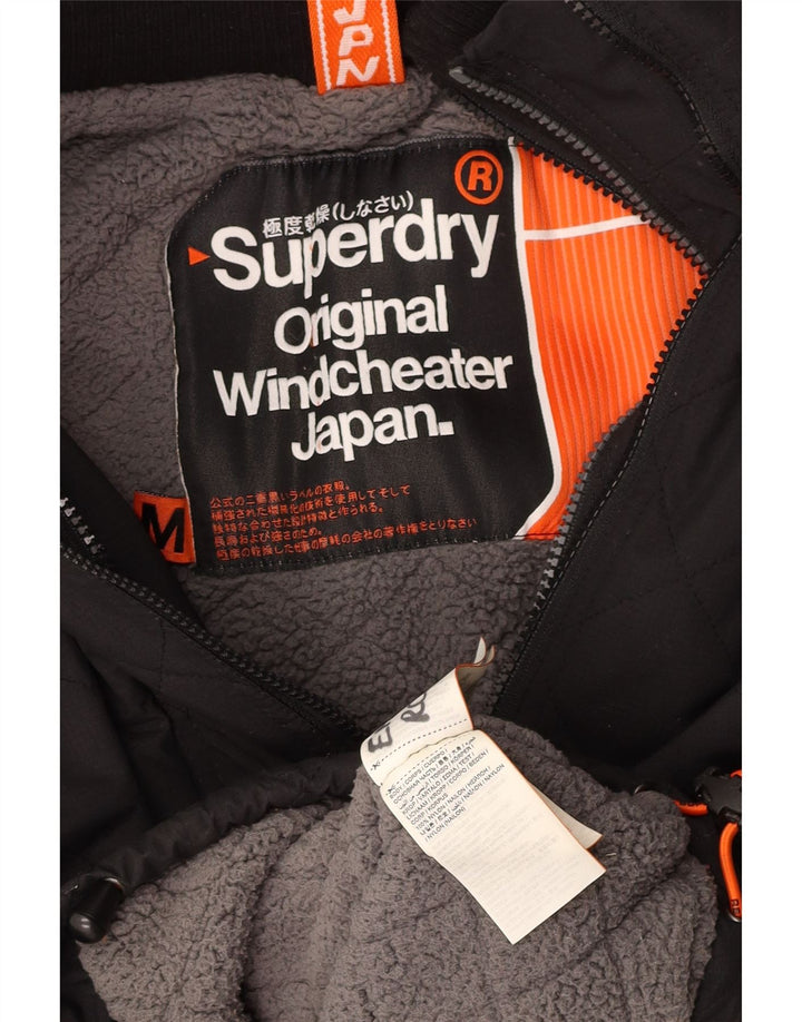 SUPERDRY Γυναικείο Windcheater με κουκούλα Windbreaker Jacket UK 14 Medium Black