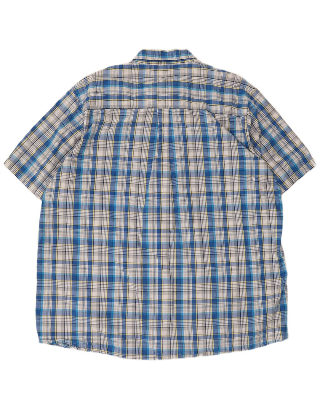 Wrangler Mens Tall Short Sleeve Shirt 3XL Blue Check Cotton
