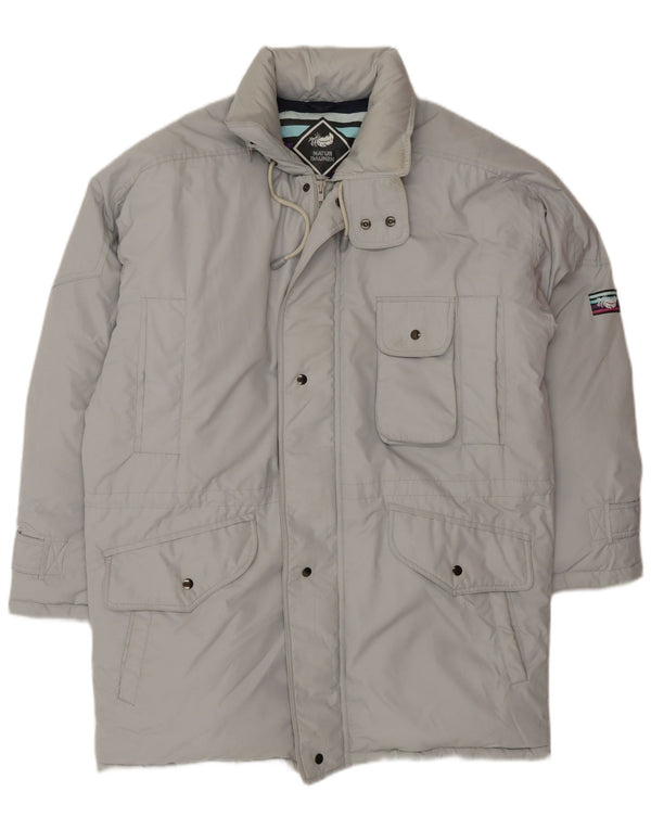 VINTAGE Ανδρικό παλτό με επένδυση UK 36 Small Grey Polyester