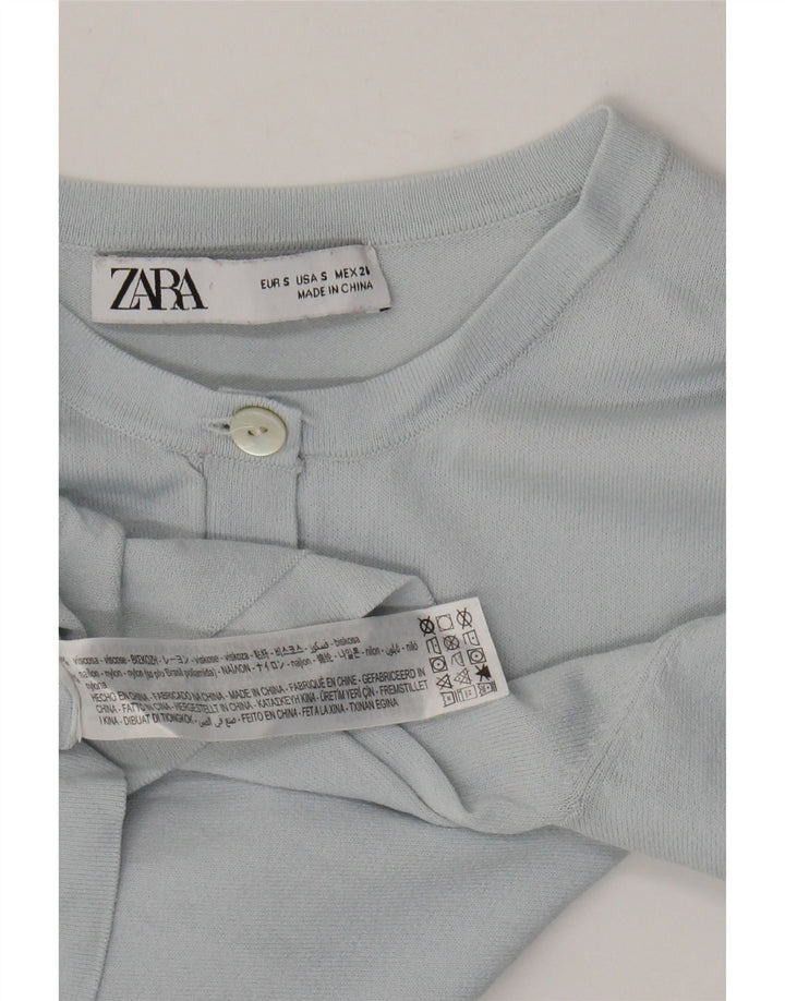 Zara Γυναικείο τοπ μακρυμάνικο UK 8 Small Blue Viscose