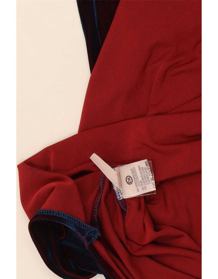 CLOCK HOUSE Γυναικείο Αμάνικο Maxi Φόρεμα UK 12 Medium Red Polyester
