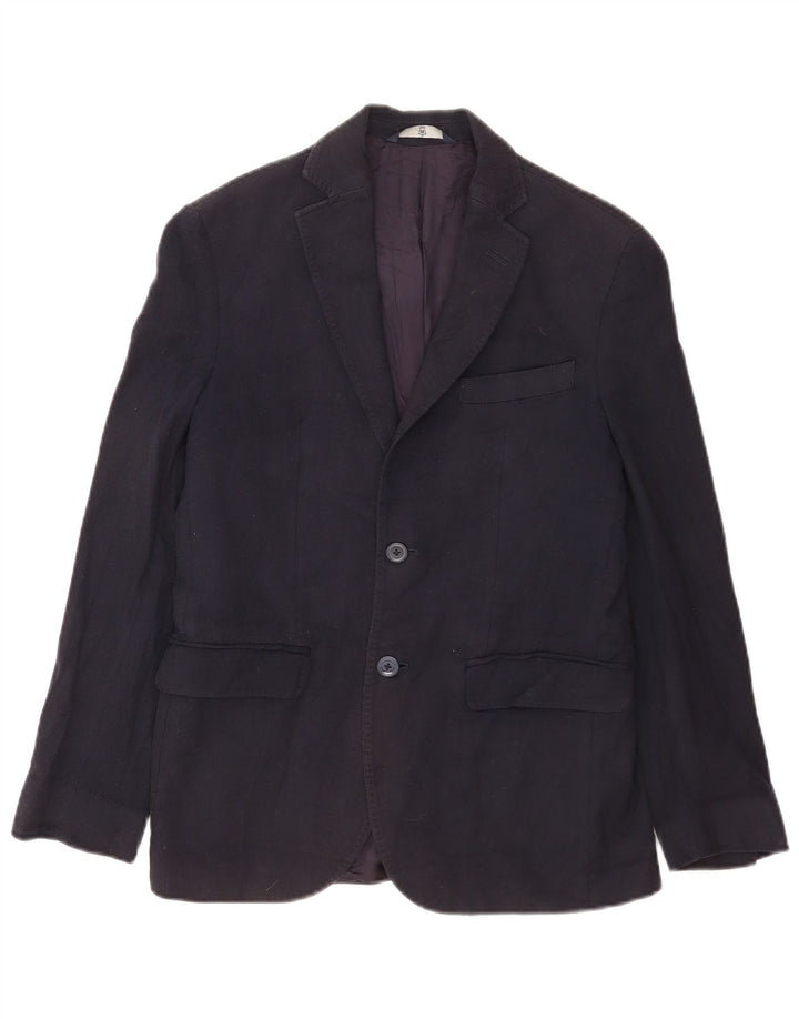 Massimo Dutti Ανδρικό σακάκι μπλέιζερ με 2 κουμπιά EU 46 Small Navy Blue Cotton