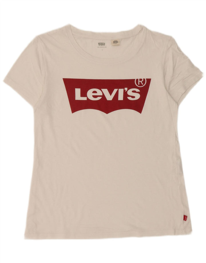 Γυναικείο γραφικό T-Shirt LEVI'S Top UK 10 Small White