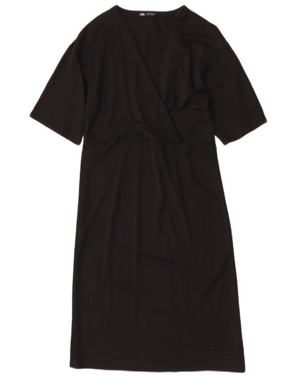 Zara Γυναικείο Φόρεμα Shift UK 10 Small Black Viscose