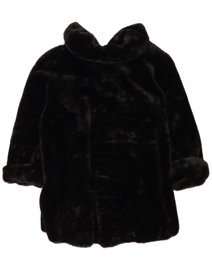 Vintage Γυναικείο Πανωφόρι από Faux Fur UK 14 Medium Black