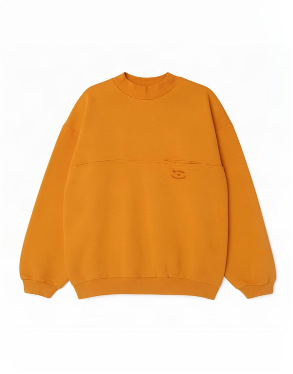 Vintage Ανδρικό Φούτερ Jumper Μεγάλο Κίτρινο Βαμβακερό
