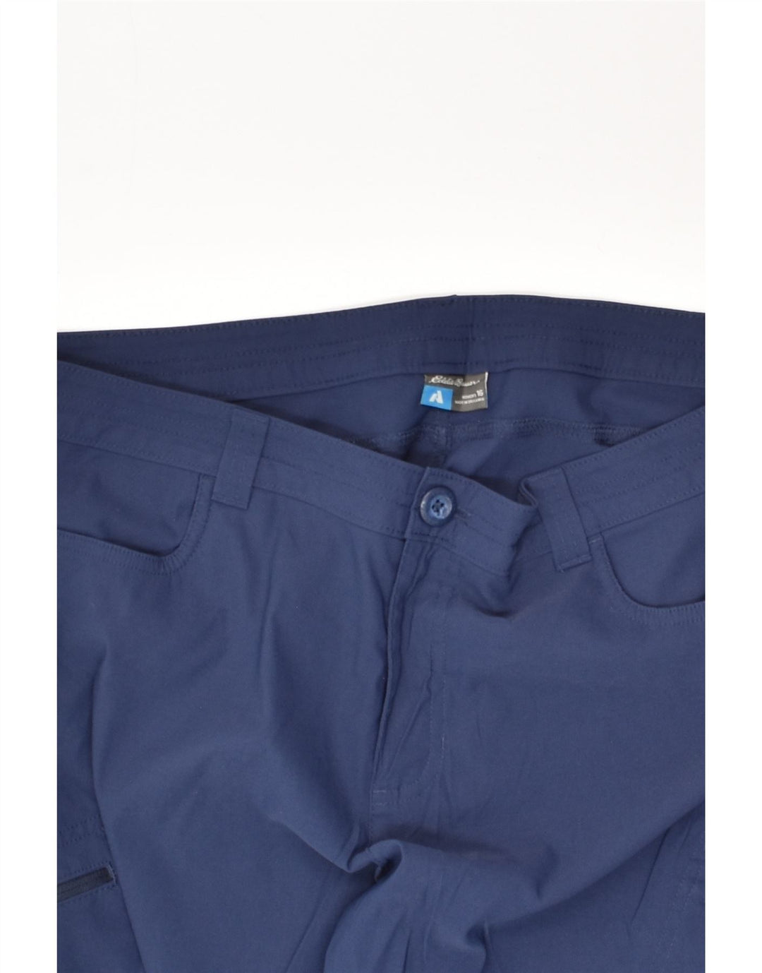 EDDIE BAUER Womens Capri Cargo Trousers US 16 2XL W38 L21  Navy Blue Nylon | Vintage Eddie Bauer | Thrift | Second-Hand Eddie Bauer | Used Clothing | Messina Hembry 