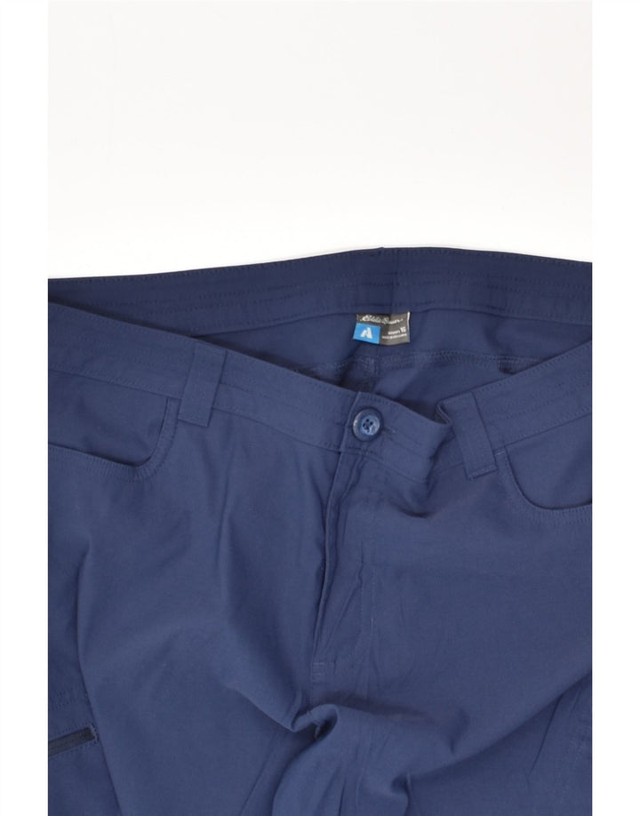 EDDIE BAUER Womens Capri Cargo Trousers US 16 2XL W38 L21  Navy Blue Nylon | Vintage Eddie Bauer | Thrift | Second-Hand Eddie Bauer | Used Clothing | Messina Hembry 