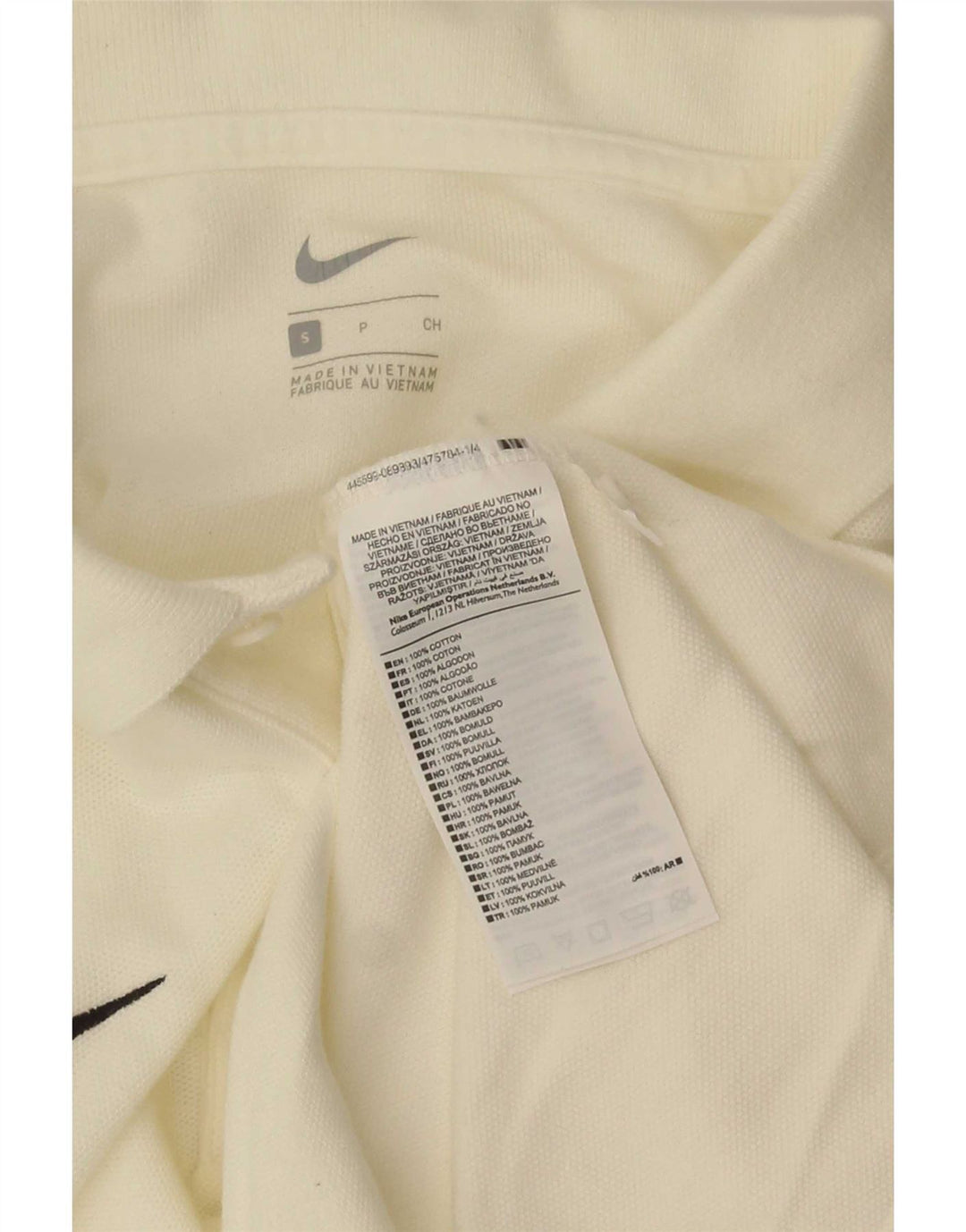 Ανδρικό μπλουζάκι πόλο Nike, μικρό σε λευκό βαμβακερό