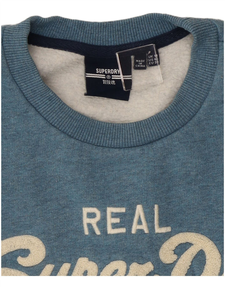 Γυναικείο γραφικό φούτερ Superdry Jumper UK 10 Small Blue Flecked