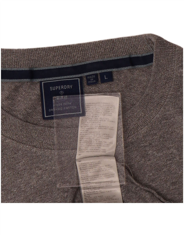 Superdry γυναικείο μπλουζάκι μπλουζάκι UK 16 Μεγάλο βαμβακερό γκρι φλιτζάνι