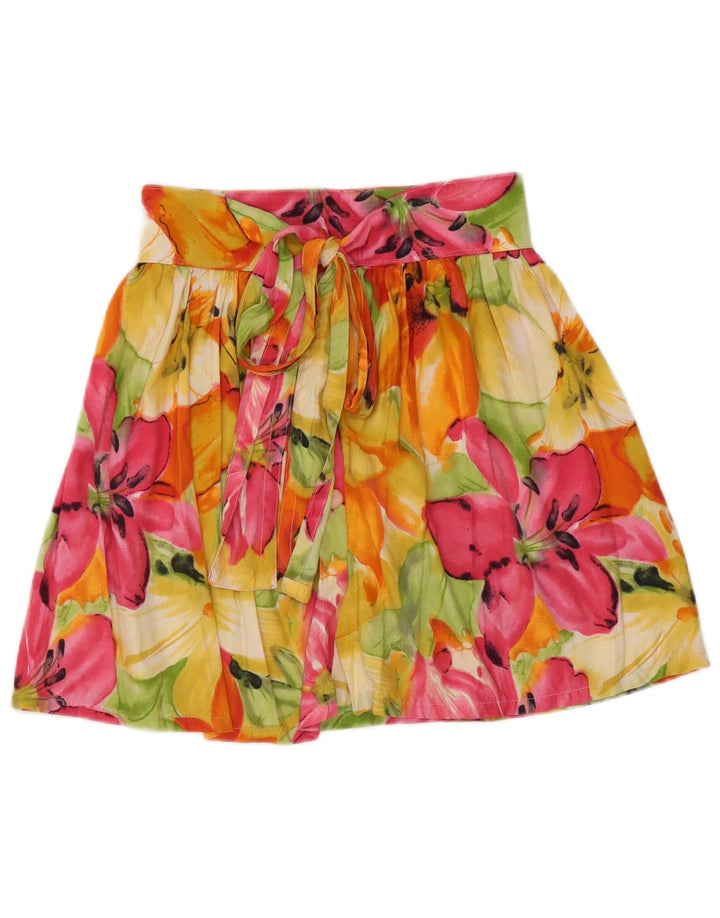 Vintage Γυναικεία Mini Wrap Φούστα Medium W28 Πολύχρωμη Floral