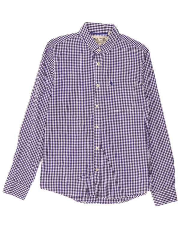 Jack Wills Ανδρικό πουκάμισο Classic Fit Μικρό μπλε βαμβακερό Gingham