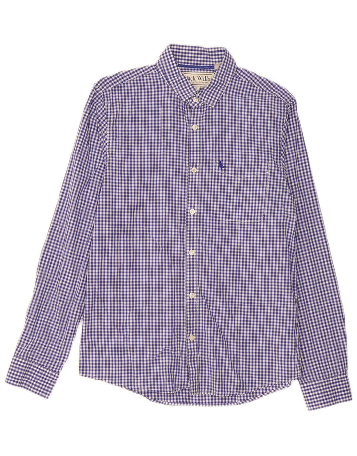 Jack Wills Ανδρικό πουκάμισο Classic Fit Μικρό μπλε βαμβακερό Gingham