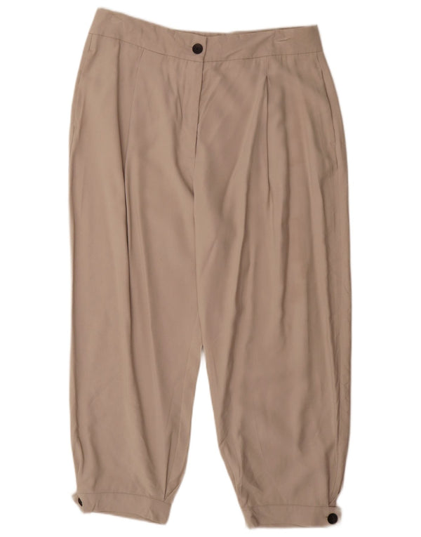 Zara γυναικείο ψηλόμεσο παντελόνι XL W36 L28 μπεζ βισκόζη