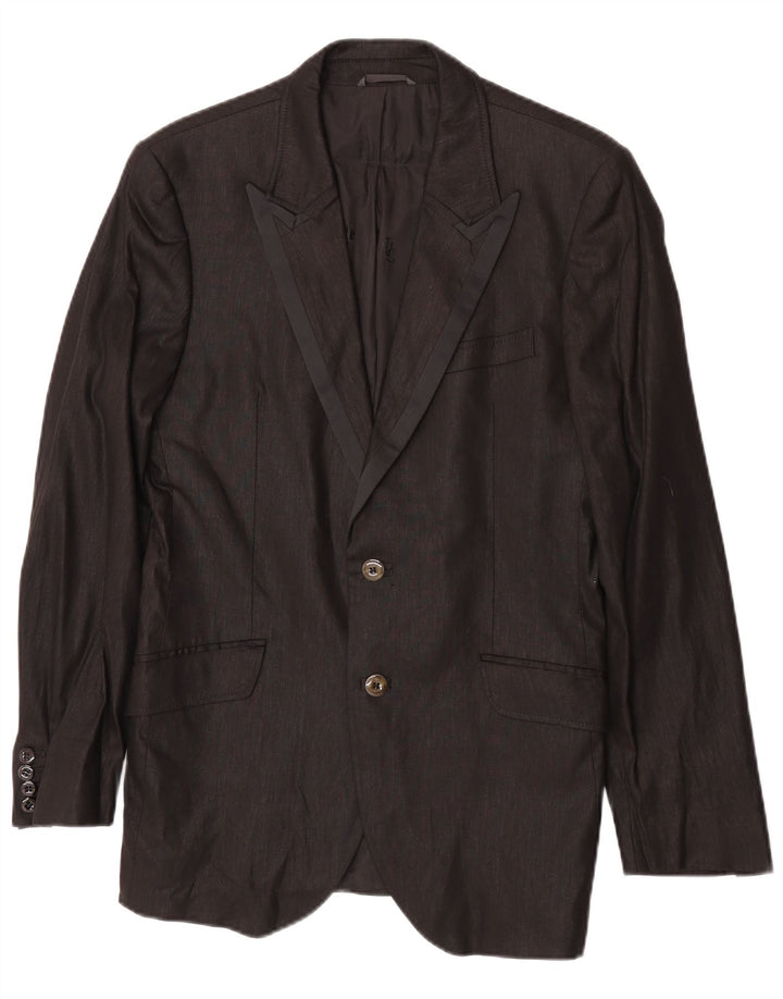 Versace Ανδρικό Μπουφάν Blazer με 2 Κουμπιά IT 48 Medium Black Linen Classic