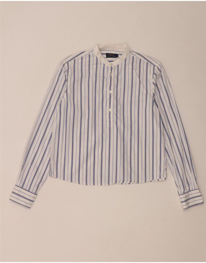 Polo Ralph Lauren γυναικείο πουλόβερ πουκάμισο US 4 Small White ριγέ βαμβακερό