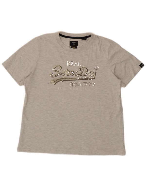 Γυναικείο γραφικό μπλουζάκι Superdry Top UK 14 Large Grey