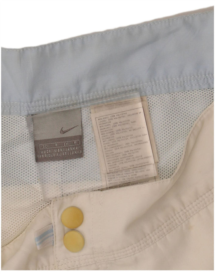 NIKE Womens Sport Shorts W30 Large White Colourblock Polyester