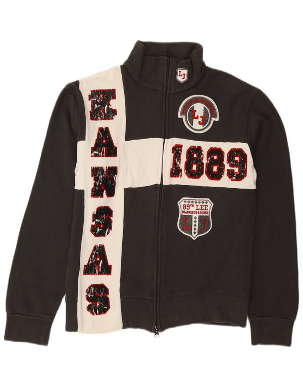 Lee Womens Kansas Tracksuit Top Jacket UK 12 Medium Grey Colourblock