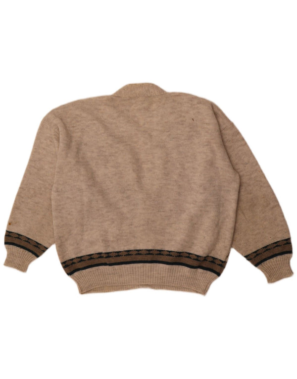 Vintage Ανδρικό Ζακέτα πουλόβερ Loose Fit IT 50 Medium Grey Fair Isle Acrylic