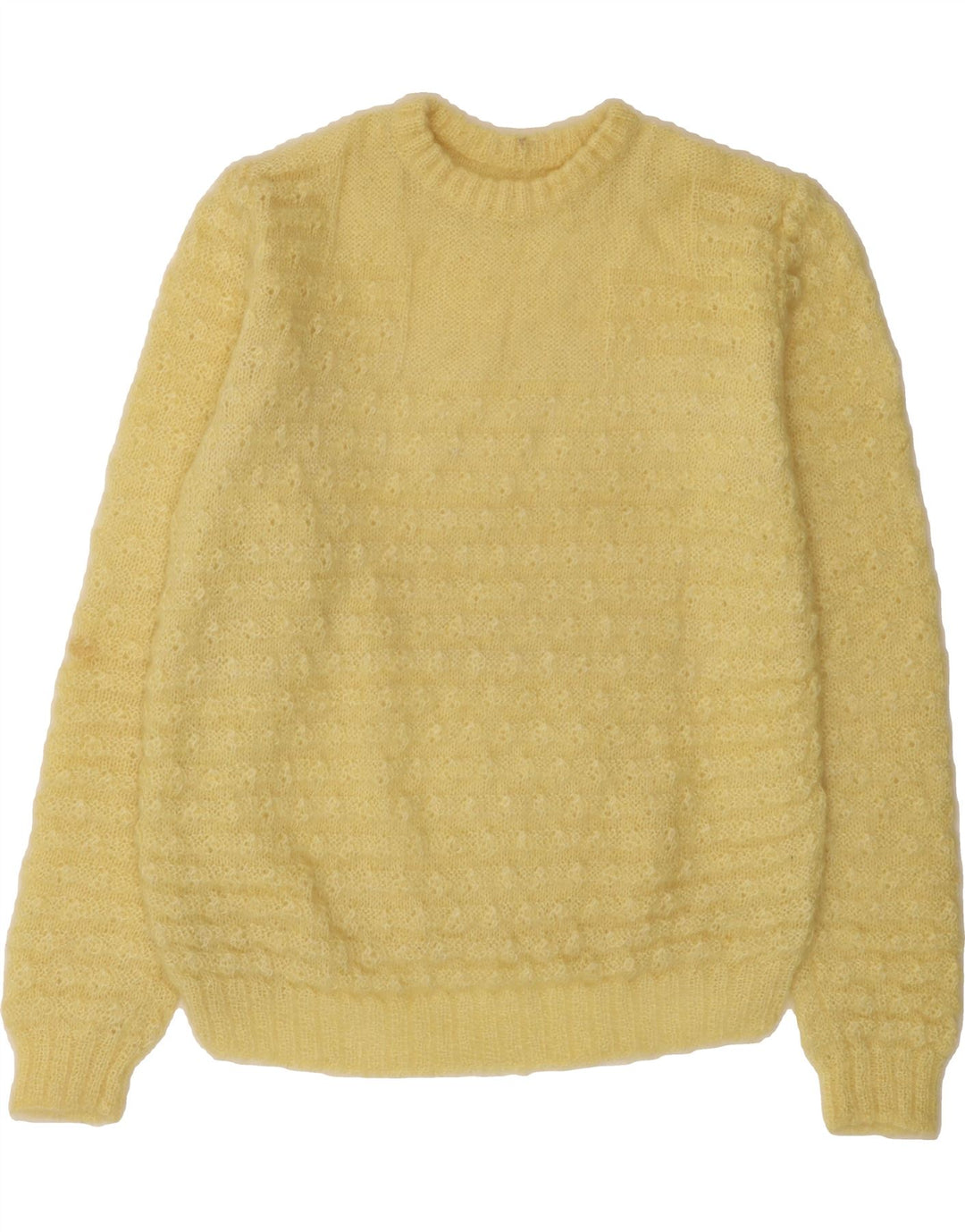 VINTAGE Womens Crew Neck Jumper Sweater UK 14 Medium Yellow Vintage Vintage and Second-Hand Vintage from Messina Hembry 