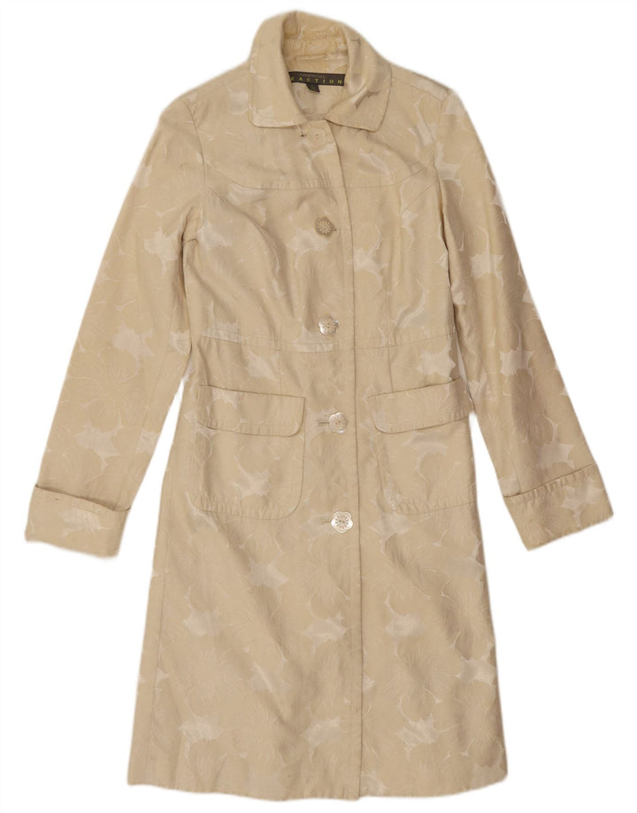 Kenneth Cole Γυναικείο Πανωφόρι UK 10 Small Beige Floral Cotton