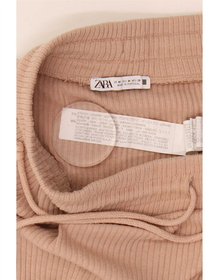 Zara Γυναικεία Ψηλόμεση Μίντι Φούστα Μεσαία W28 Ροζ Πολυεστέρας