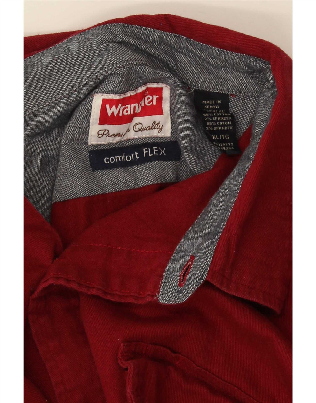 Ανδρικό πουκάμισο Wrangler Regular Fit XL Κόκκινο βαμβακερό