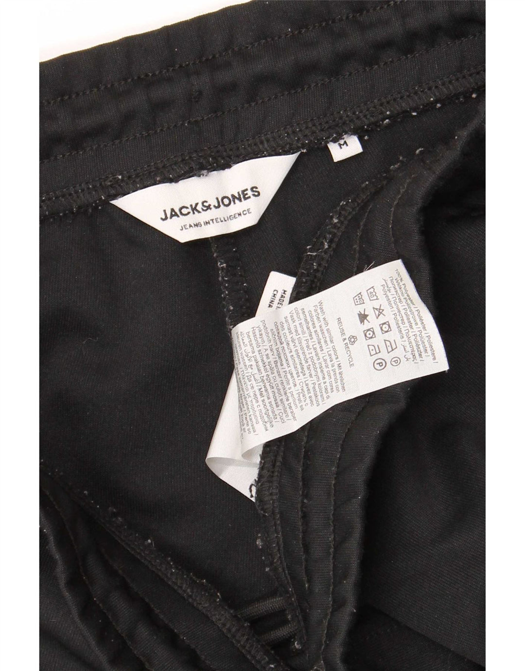Ανδρικό αθλητικό σορτς Jack & Jones, μεσαίο μαύρο πολυεστέρα
