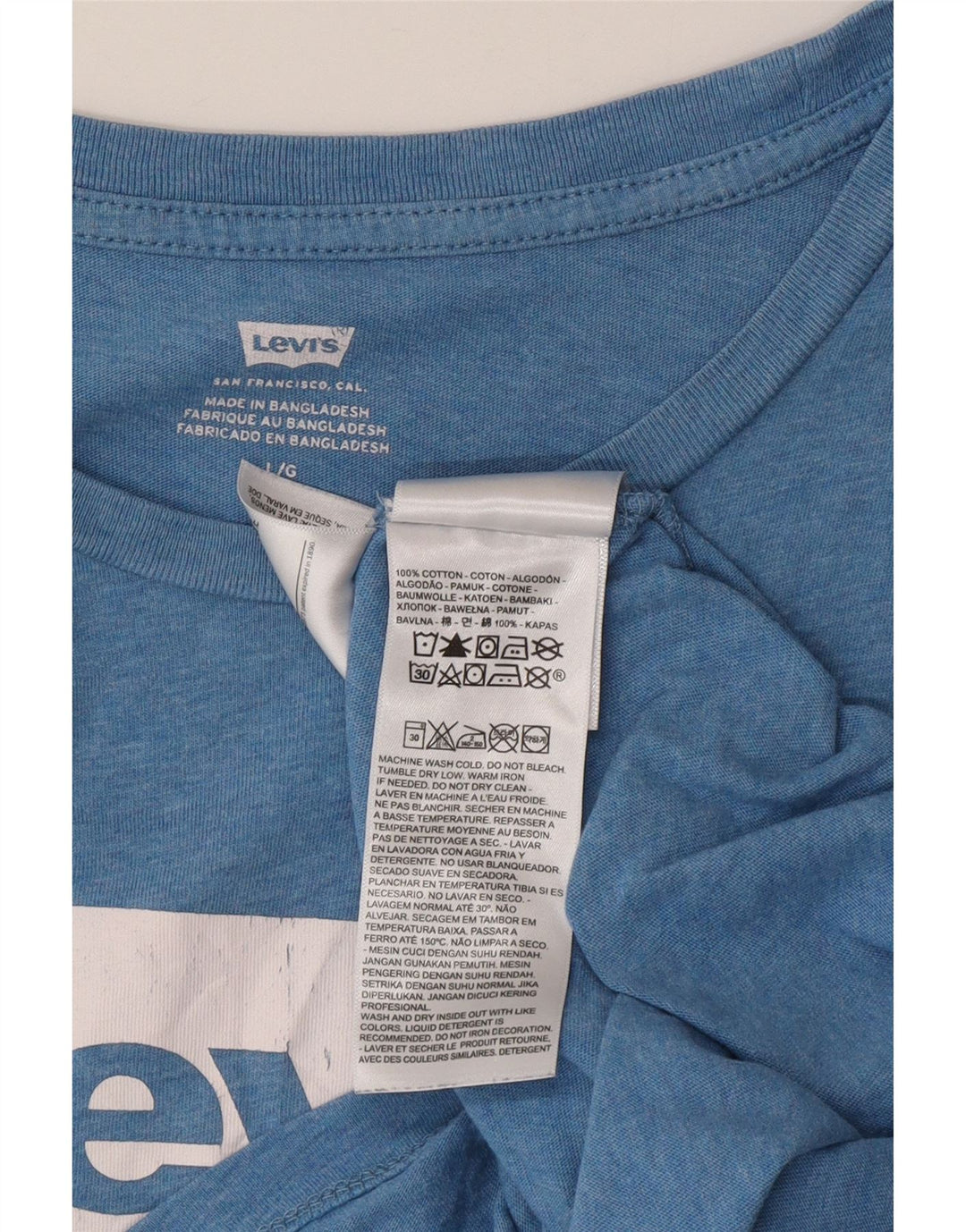 Ανδρικό γραφικό μπλουζάκι Levi's Top μεγάλο μπλε βαμβακερό