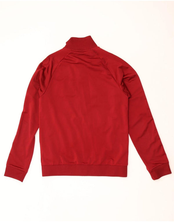 Adidas Mens Tracksuit Top Jacket Small Burgundy Polyester